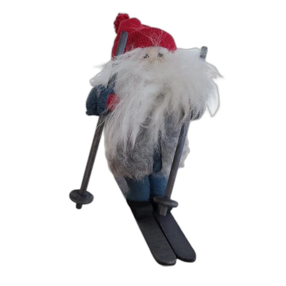 Butticki Swedish Tomte Gnome On Skis Made In Sweden Fabulously Festive Decor